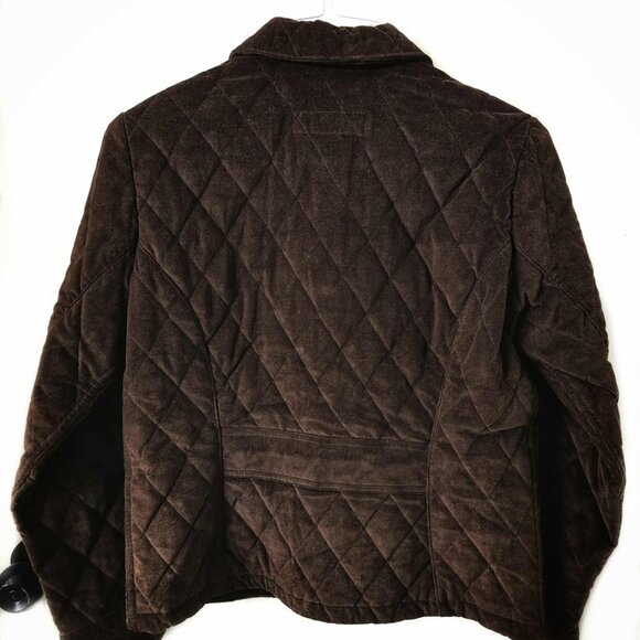 Eddie Bauer Women's Brown Quilted Corduroy Full Zip Chic Bohemian Jacket Size S - Picture 5 of 7